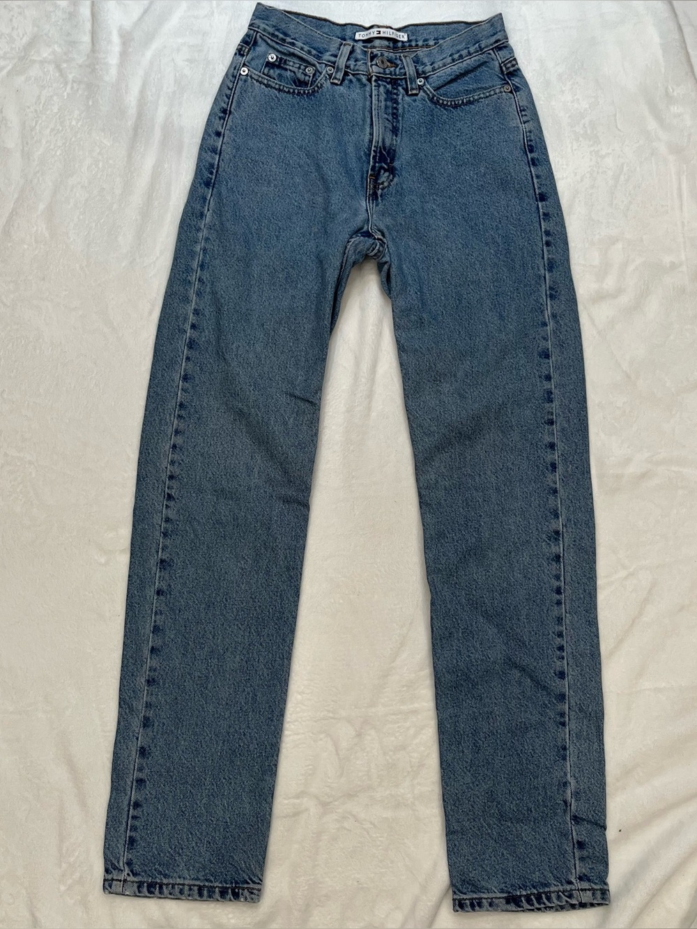 Vintage 90s Tommy Hilfiger Size 4 High Waisted Straight Legged Denim Jeans